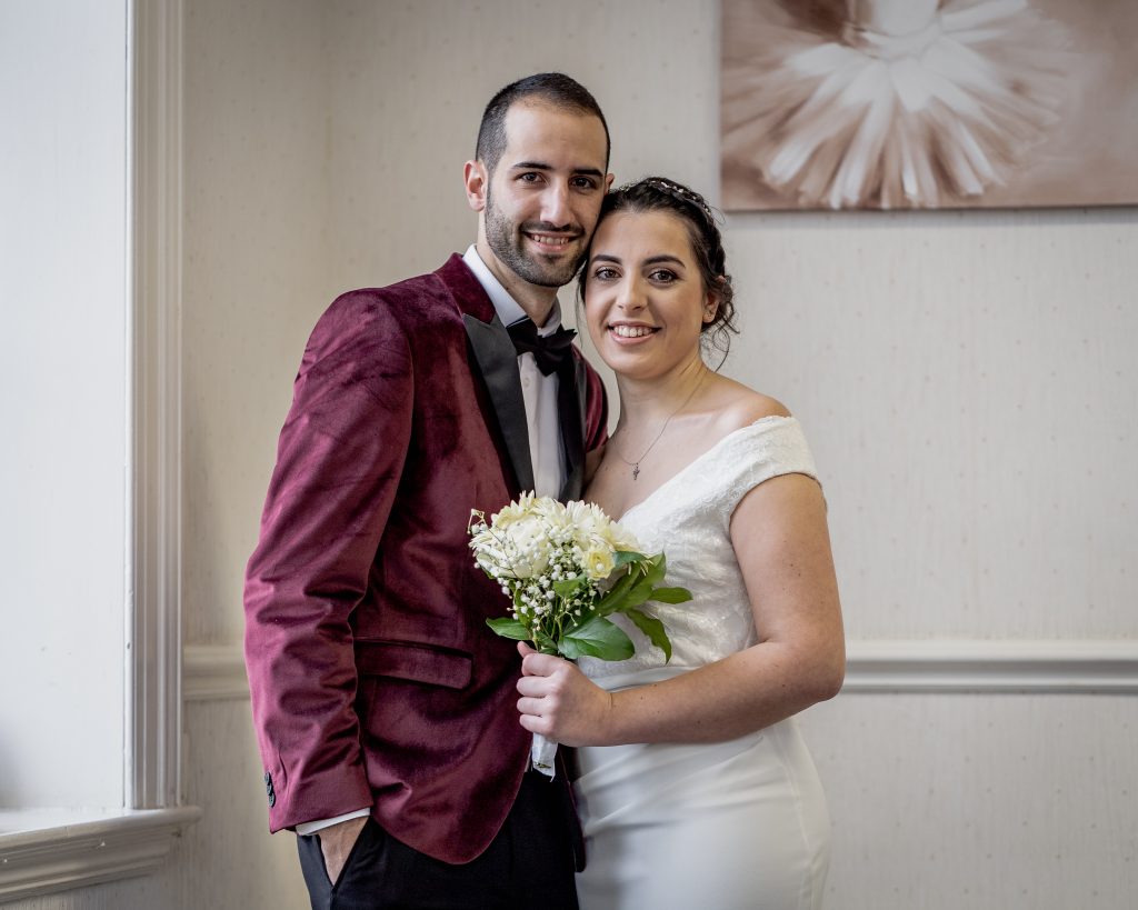 After the Ceremony Bride and Groom Wedding portrait