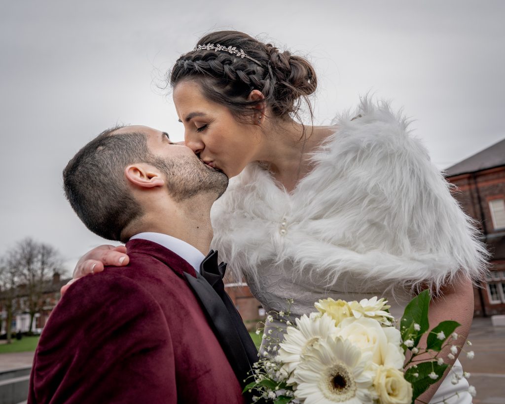 After the Ceremony Bride and Groom Wedding portrait