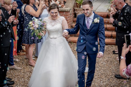 Confetti shot at Nunsmere Hall with Bubbles