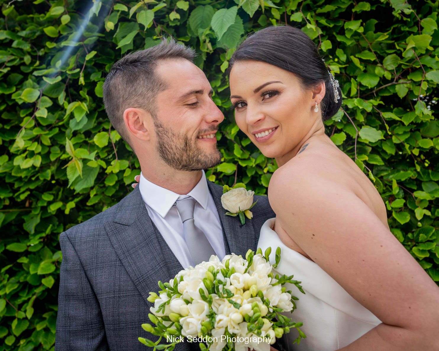 Wedding Couple in Summer Sun Flare